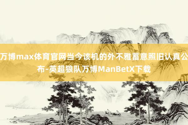 万博max体育官网当今该机的外不雅蓄意照旧认真公布-英超狼队万博ManBetX下载