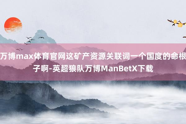 万博max体育官网这矿产资源关联词一个国度的命根子啊-英超狼队万博ManBetX下载